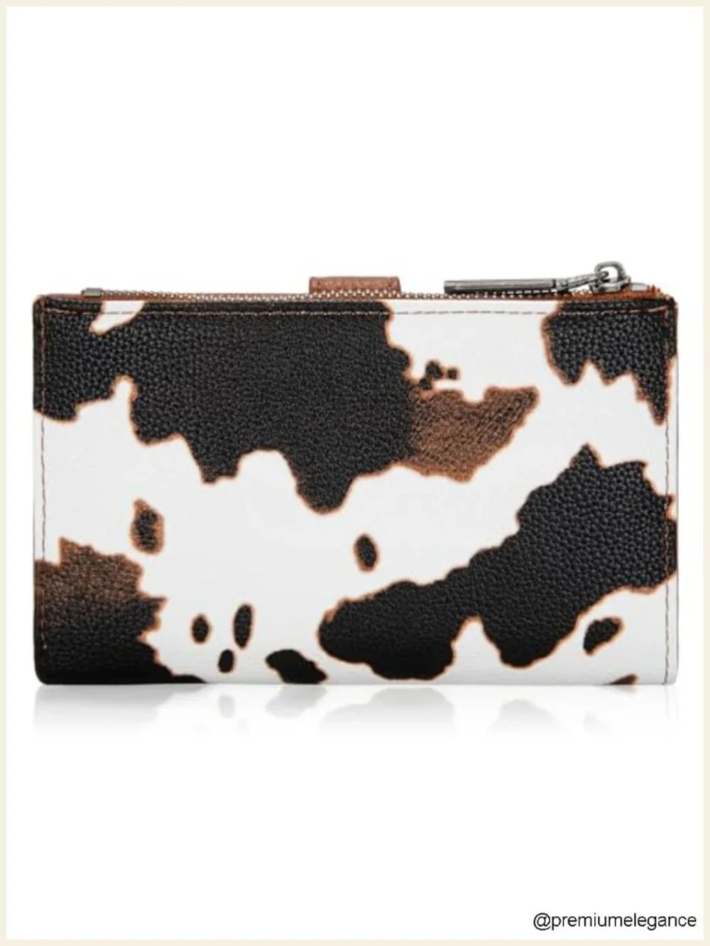 Women's Bifold Wallet with Zipper and ID Window - Faux Leather